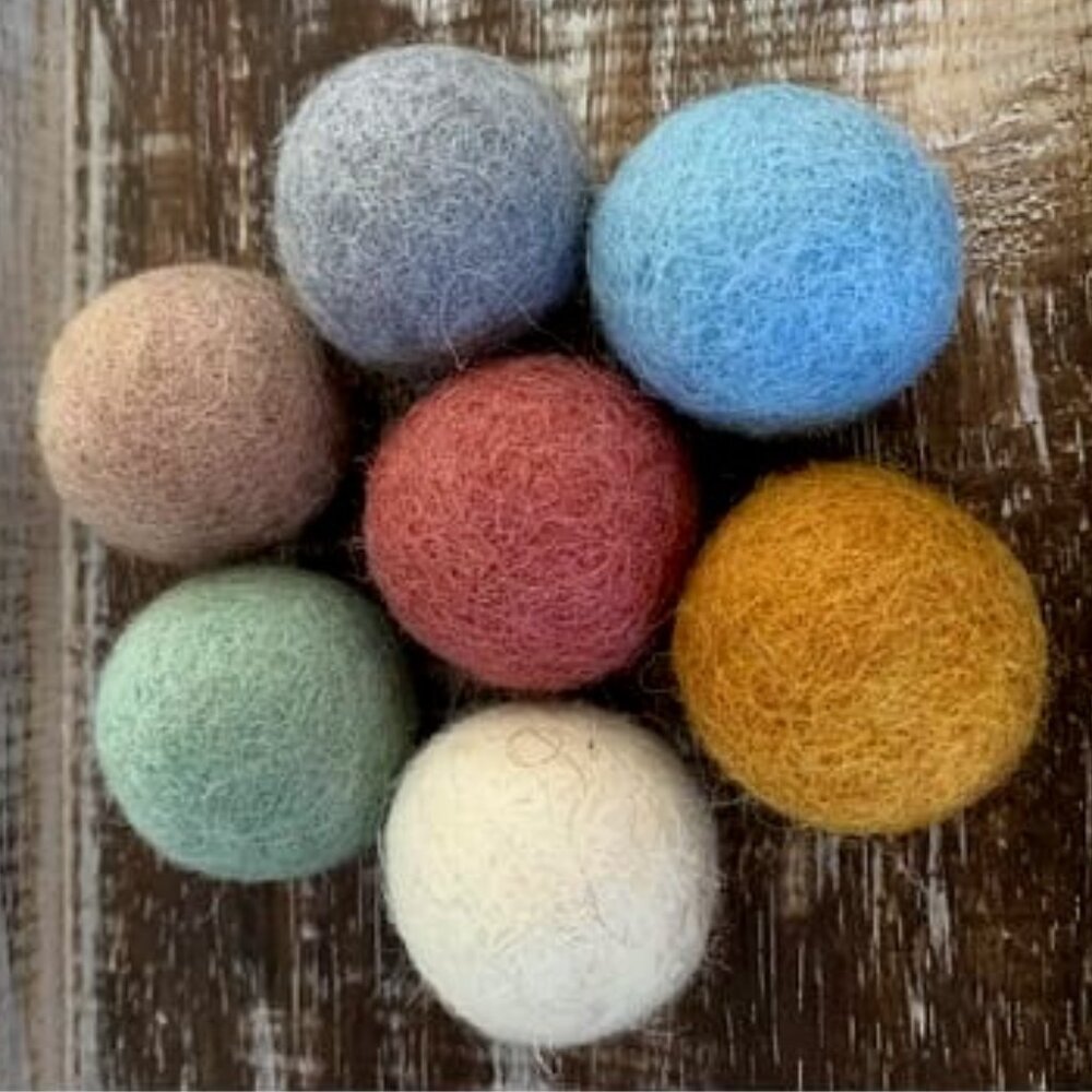 NWT Papoose Toys Felt Earth Balls - Set of 7